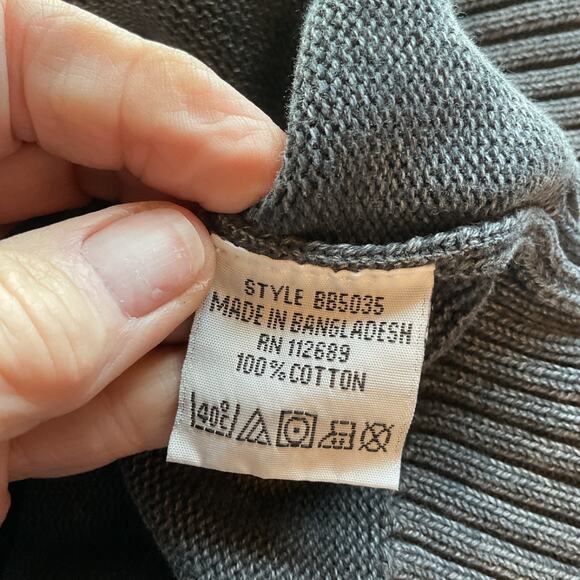 Buckle Black Label Full Zip Sweater Jacket Quilted Mottled Gray Mock Neck XL - Picture 8 of 9